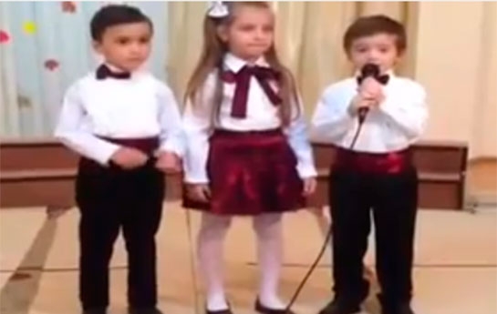 Leyla Əliyevanın oğlu şeir deyir -  VİDEO 