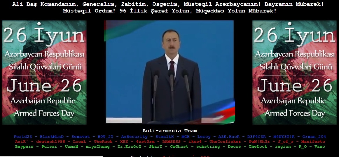 Azərbaycanlı hakerlər ermənistan prezidentinin rəsmi saytını dağıtdı - SİYAHI - FOTO