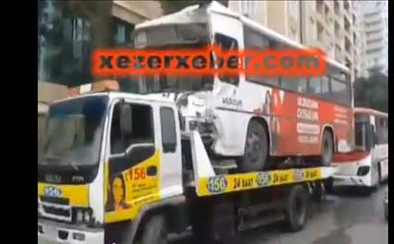 Bakıda daha bir avtobus qəzası - VİDEO