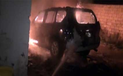 Hacıqabulda şirvanlıya məxsus “Toyota-Prado”nu qəsdən yandırdılar - FOTO