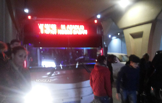 Tuneldə avtobus qəzası – Foto