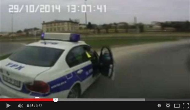Yol polisi ilə sürücü arasında söyüşlü mübahisə - VİDEO (18+)