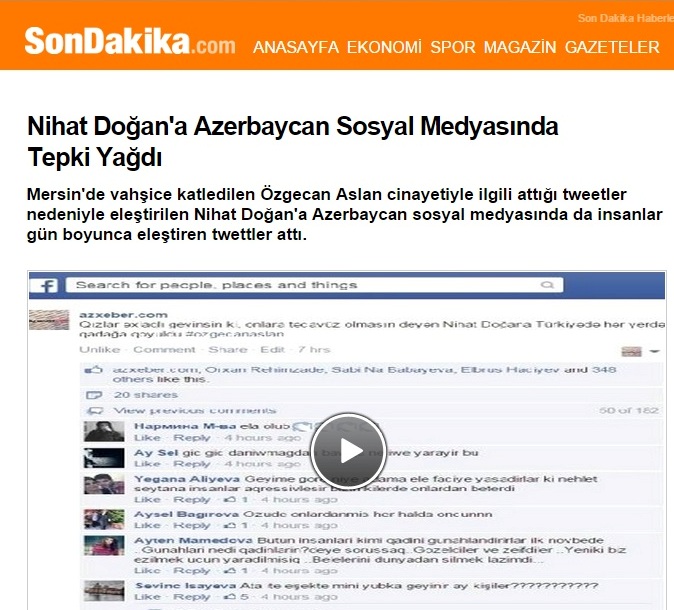 AZXEBER.COM-un baş redaktoru Türkiyənin "Hüriyyet" qəzetinə açıqlama verib -FOTOLAR