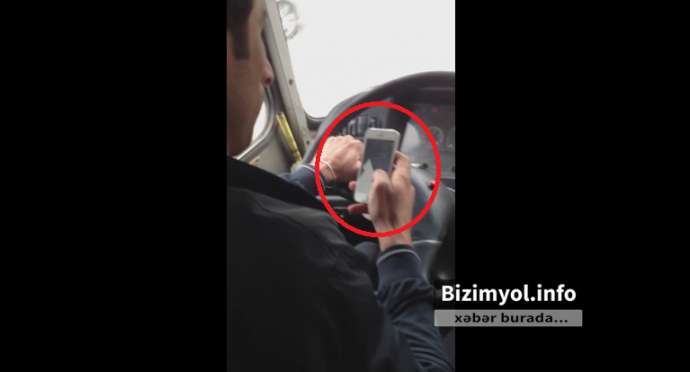 Bakıda avtobus sürücüsü insanların həyatı ilə oynayır - VİDEO