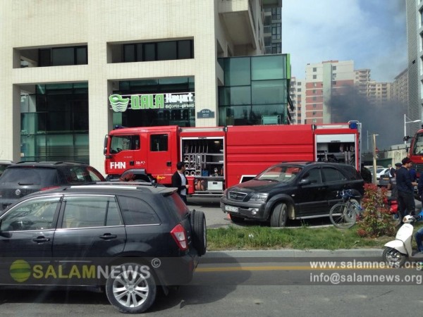 Bakıda dəhşətli yanğın- 6 maşın külə döndü + FOTOLAR