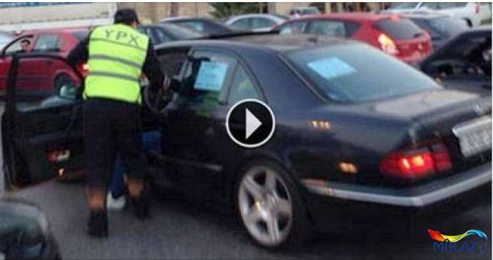 Bakıda xanım sürücü ilə yol polisi arasında mübahisə - VİDEO