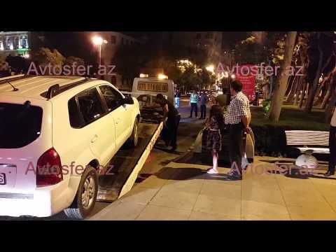 Bakıda evakuasiya şousu: Sürücü yanında ola-ola maşını zorla apardılar - VİDEO