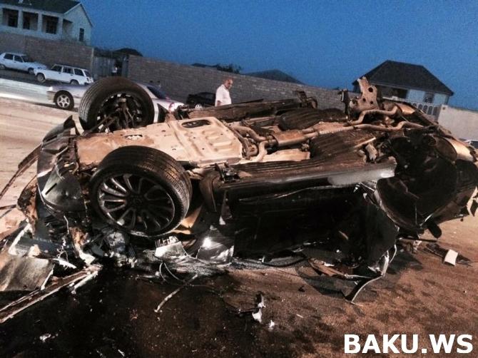 Sabunçuda ağır qəza törədən idmançı "Range Rover"i 150 ilə sürürmüş - FOTO