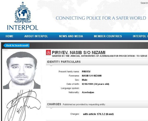 İnterpol iş adamı Nəsib Piriyevin axtarış dosyesini açıqladı