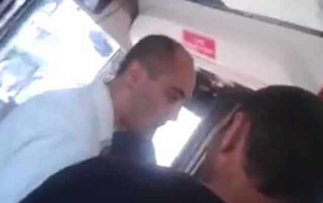Polislə avtobus sürücüsü arasında dava - Yol pulu üstündə...+ VİDEO