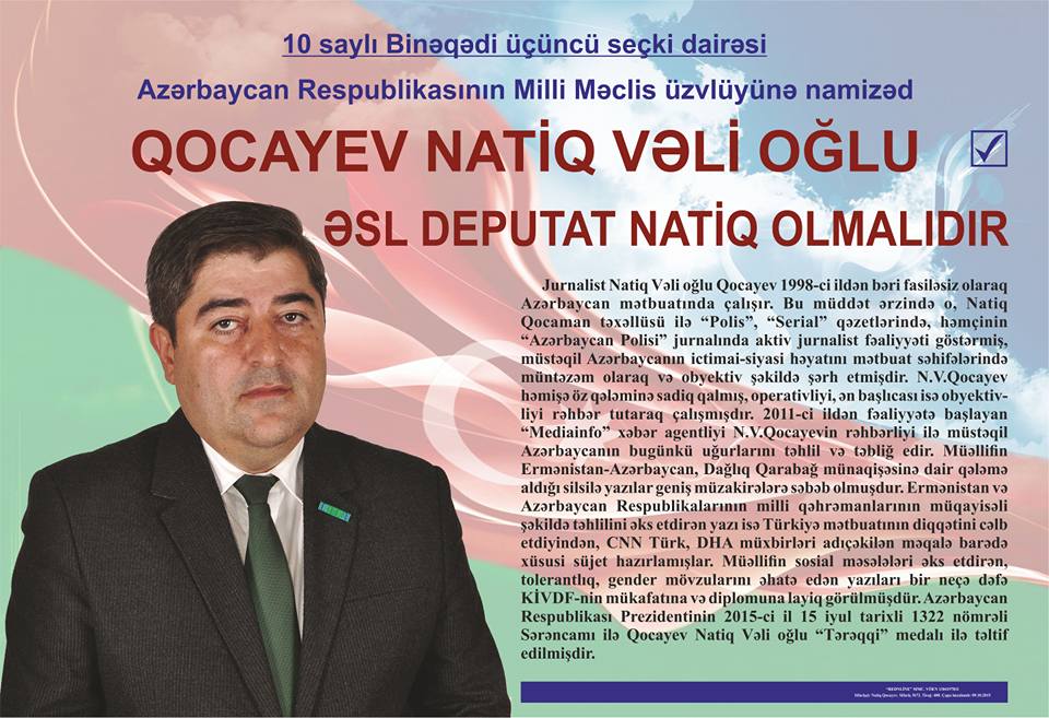 “Rəqiblərim şəkillərimi cırır” -Deputatlığa namizəd