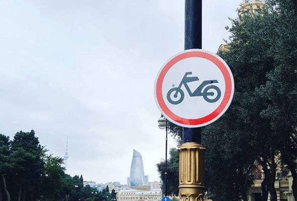 Bakının mərkəzində motosikletlərə qoyulan qadağa götürüldü