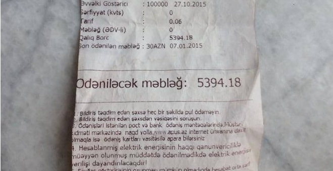 Nardaranlının işığa olan borcu -  5394 manat