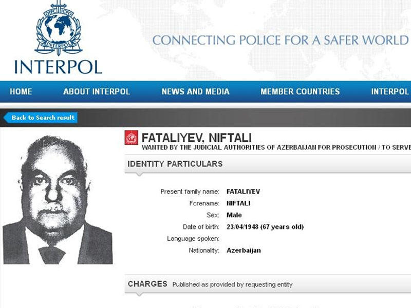 Azərbaycanda polis zabitinin atası beynəlxalq axtarışa verildi