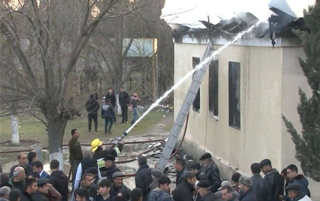 Azərbaycanda məktəb binası yandı –FOTOLAR 