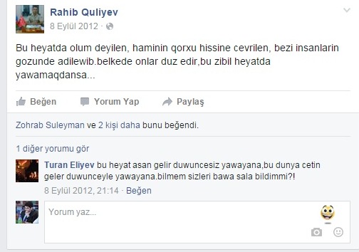 Şəhid olan əsgərimizin ‘facebook’da ölümündən öncə yazdığı status -  FOTOLAR
