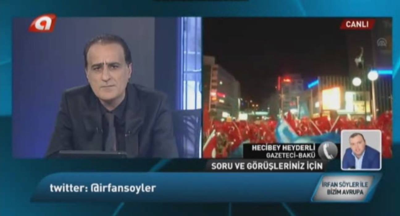 Hacıbəy Heydərli Türkiyənin Kanal A televiziyasında canlı yayımda çıxış edib - VİDEO