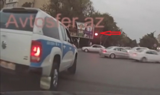 «Azərişıq»ın avtomobili yol qaydasını belə pozdu - VİDEO 