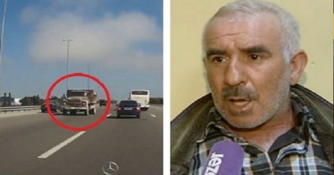 Avtomagistralda yük maşını ilə “şou” göstərən sürücü: "Əcəb eləmişəm..." – VİDEO