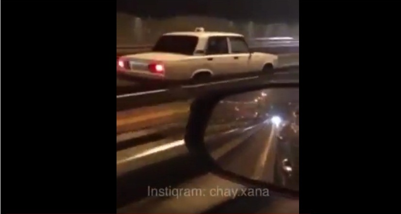 Aeroport yolunda "kamikadze": 120-lik yola "protiv" girdi -VİDEO