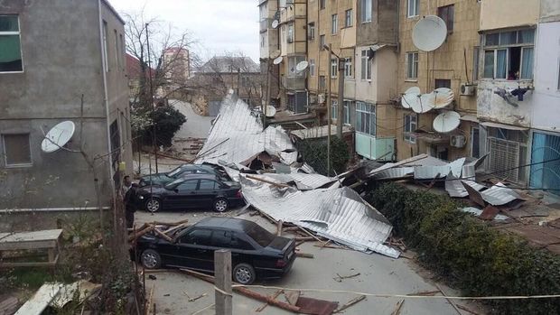Əsən külək fəsadlar törədib – FOTO