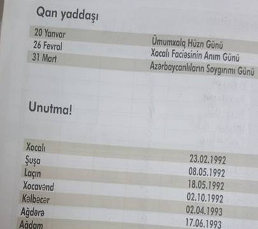 Təhsildə biabırçılıq: Şagirdlərə Xocalının işğal tarixi səhv öyrədilir (FOTOFAKT)