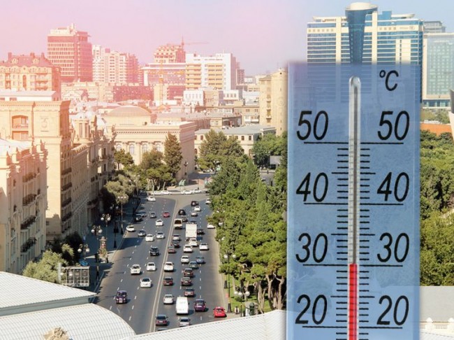 Havanın temperaturu iqlim normasından 4 dərəcə yüksəkdir