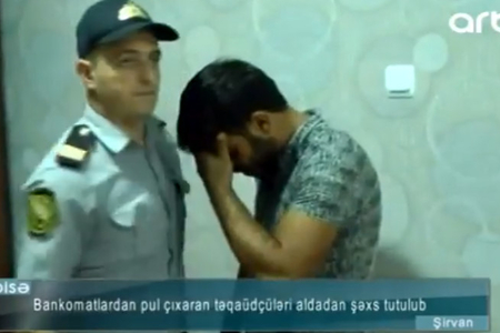 Bankomatlardan pensiyaçıların pulunu oğurlayan şəxs tutuldu - VİDEO