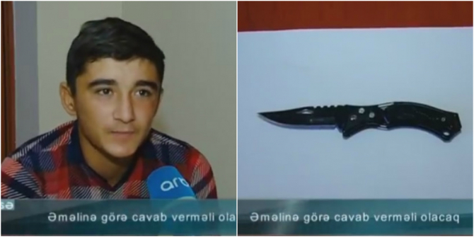 Ciyər axşamında adam bıçaqlayan şəxs: Yaxşı oğlanlara salam olsun - VİDEO