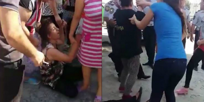 Bakının böyük prospekti bağlandı - polislə sakinlər arasında gərginlik - VİDEO