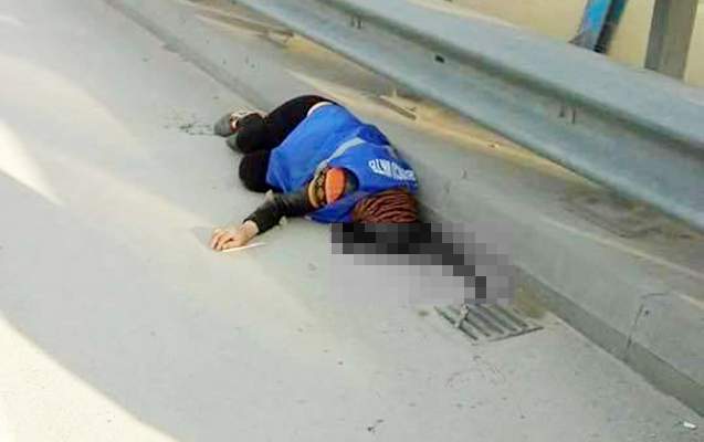 Bakıda yol süpürən qadını maşınla vurub, qaçdılar - FOTO