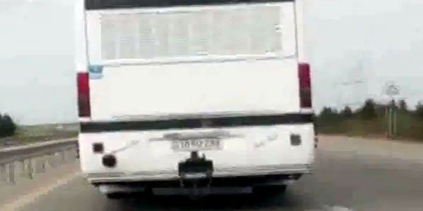 Magistralda 160 sürətlə "uçan" avtobus-VIDEO