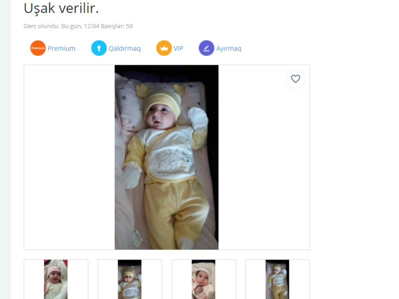 Azərbaycanda alqı-satqı saytında şok elan: "Uşaq verilir" - FOTO
