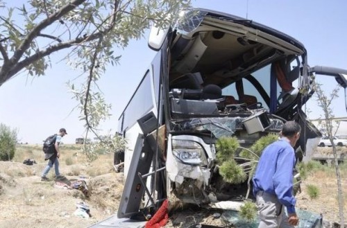 1 nəfərin öldüyü, 30 nəfərin yaralandığı dəhşətli qəzanın VİDEOSU