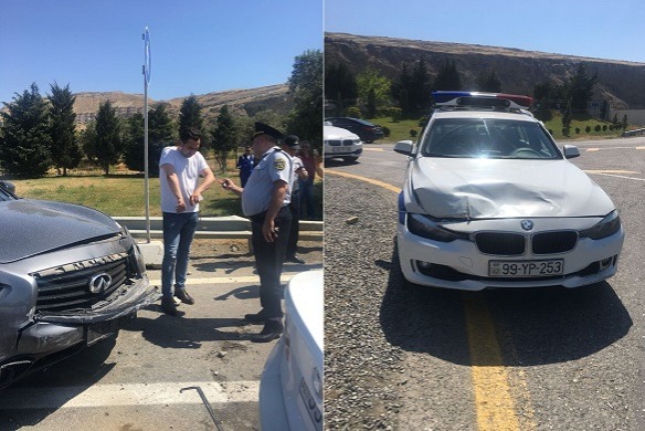 Müğənni Elton "İnfiniti" ilə YPX maşınını əzdi - özü və polis yaralandı