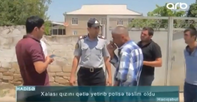 Xalası qızının boğazını kəsib polisə təslim oldu – VİDEO