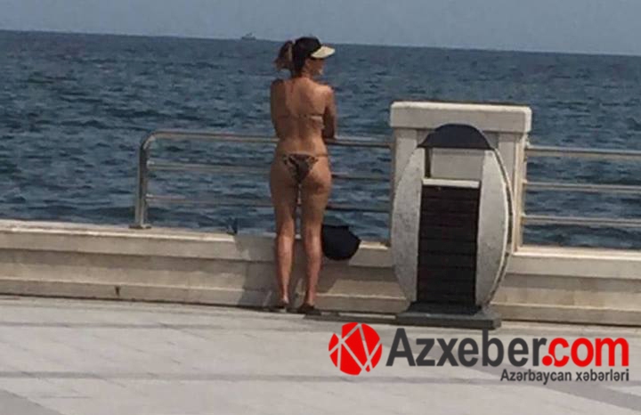 Bakı bulvarında dənizə girmək istəyən yarıçılpaq turistin - VİDEOSU