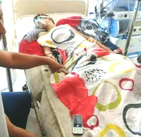 Minaya düşüb ayağı kəsilən 14 yaşlı Elgünün - FOTOSU