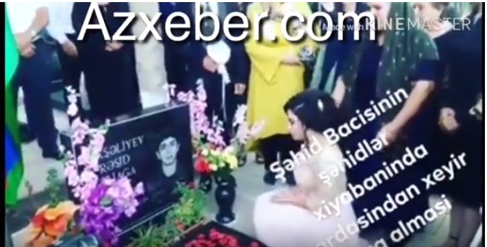 Gəlin toy günü Şəhidlər Xiyabanına getdi: Şəhid qardaşından xeyir-dua almaq üçün - VİDEO