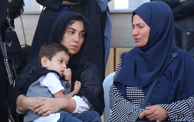 Sevil Nuriyeva həyat yoldaşının vida mərasimində - Fotolar