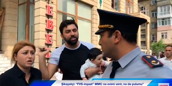 Deputatın tikinti şirkətinə etiraz: “Özümü yandıracam” - VİDEO