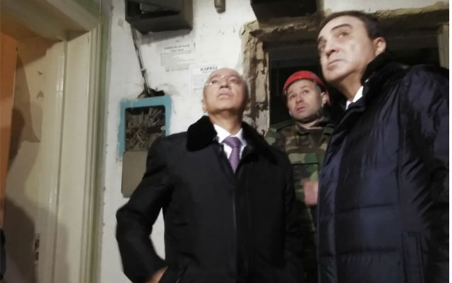 Nazir partlayış baş verən binada - Fotolar