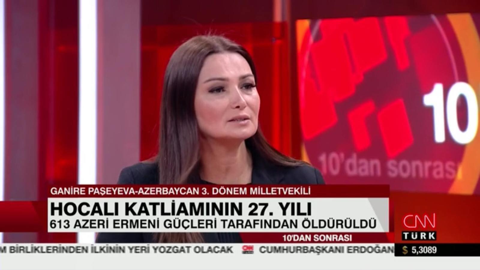 Qənirə Paşayeva Türkiyə kanallarının canlı yayımında Xocalı həqiqətlərindən danışı