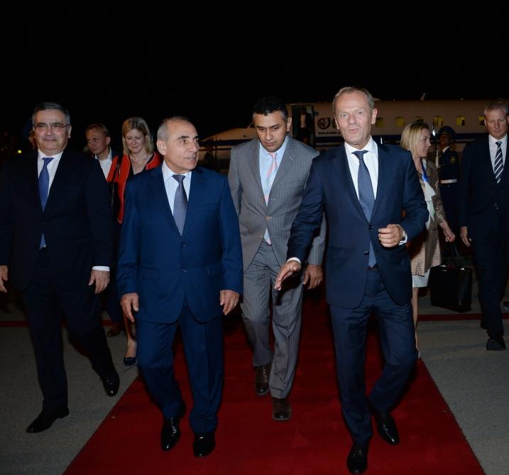 Avropa İttifaqı Şurasının prezidenti Donald Tusk Azərbaycana səfərə gəlib