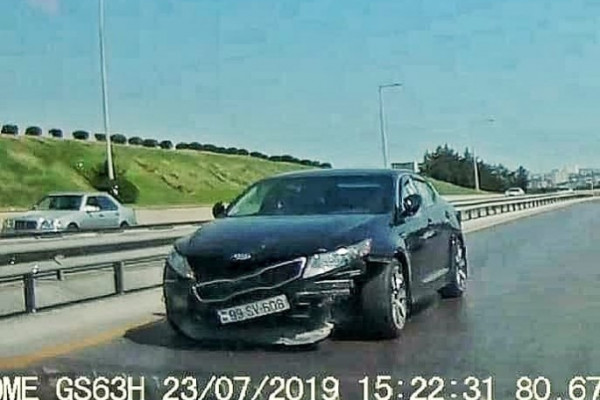 Bakı-Sumqayıt yolunda ölümə gedən sürücü - VİDEO