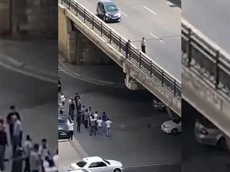 “Papanin körpüsü”nə çıxıb özünü atmaq istədi - VİDEO