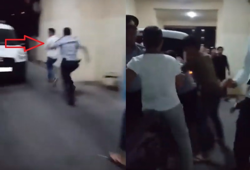 Bakıda sevdiyi qızın yaşadığı binanın həyətində fişəng partladan oğlan saxlanıldı - VİDEO