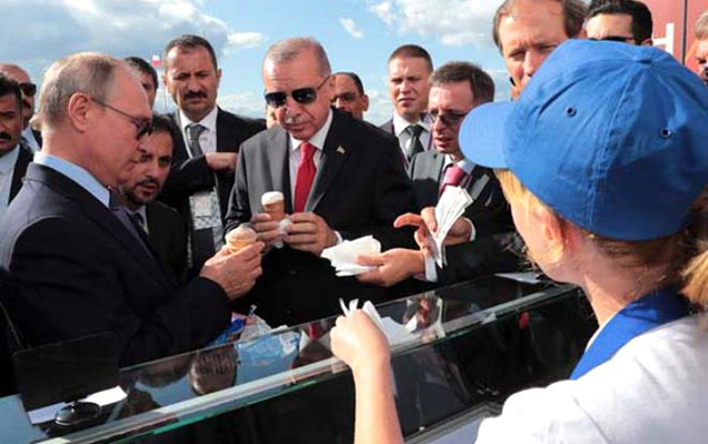 Putin Ərdoğanla dondurma yedi - Foto