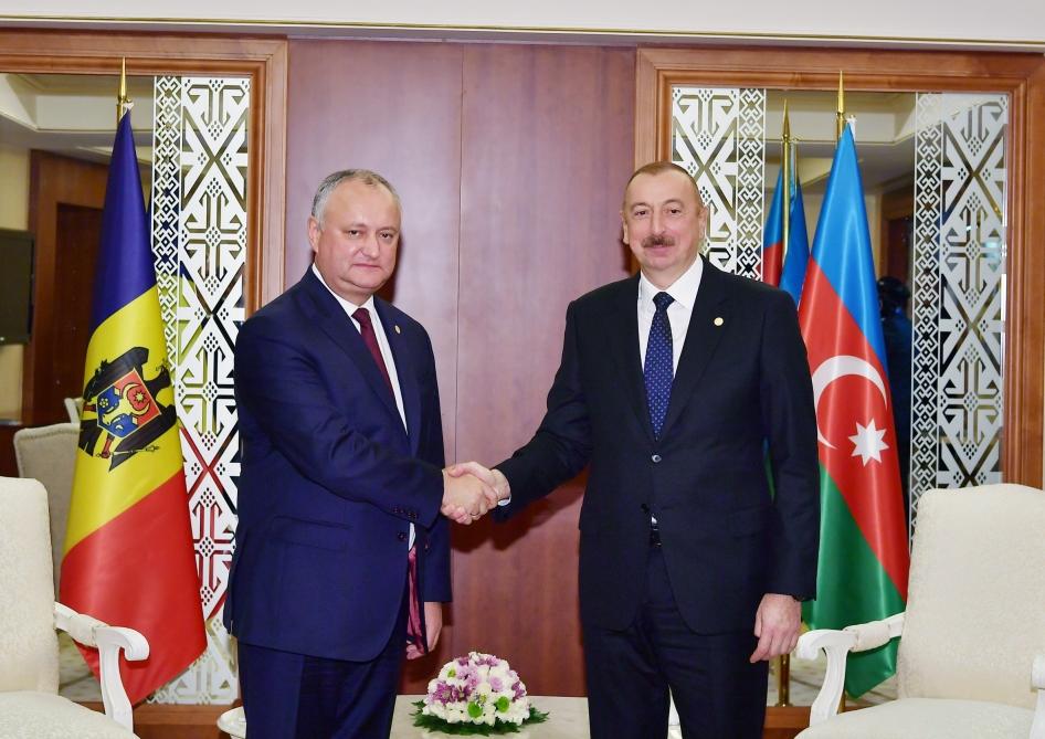 Prezident İlham Əliyev moldovalı həmkarı ilə görüşüb - FOTO