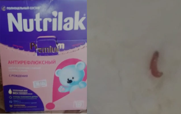 Bakıda uşaq qidasından qurd çıxdı - Video
